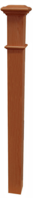 Box Newel 3-1/2&quot; Beaded - Sapele Mahogany