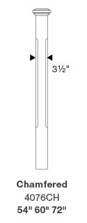 Box Newel 3-1/2&quot; Chamfered - Sapele Mahogany