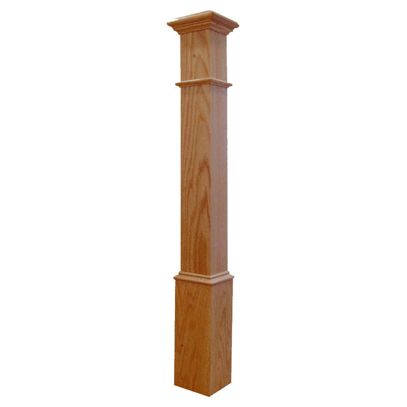 Box Newel 4-1/2&quot; Beaded - Sapele Mahogany