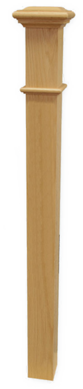 Box Newel 3-1/2&quot; Beaded - Oak