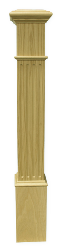 Box Newel 5-1/2&quot; Fluted - Poplar
