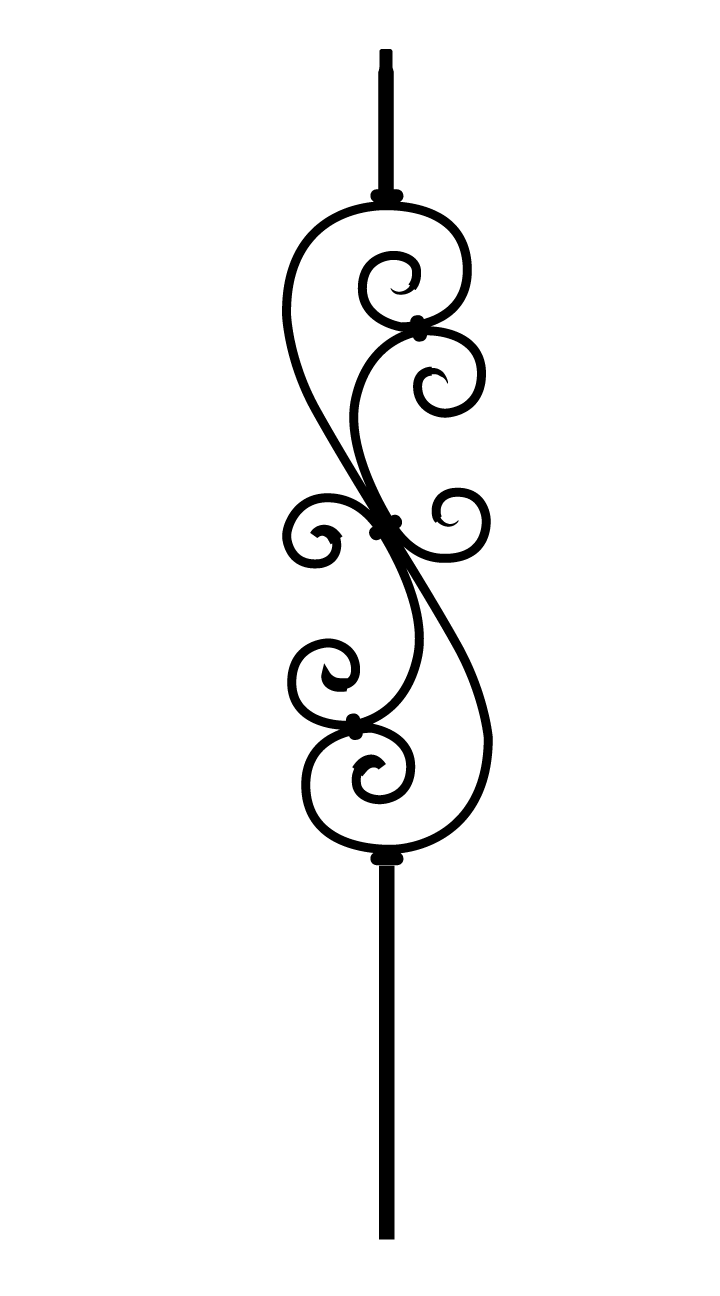 10 Pack - FIH5500-44 Wrought Iron Scroll Balusters