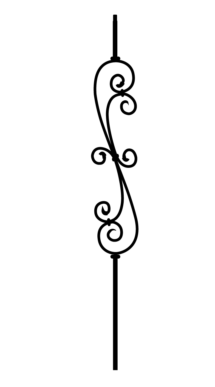 10 Pack - FIH5501-44 Wrought Iron Scroll Balusters