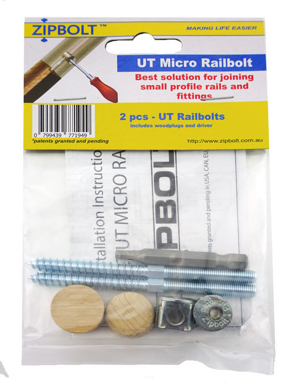 Zipbolt UT Micro Railbolt for Small Profile Rails (16.610) 2 Pack