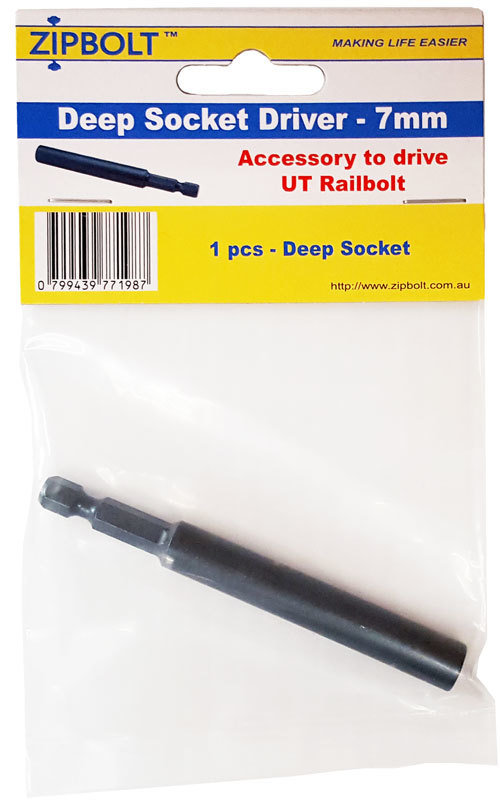 Zipbolt 7mm Deep Socket Tool for use with Zipbolt UT Railbolt (40.520)