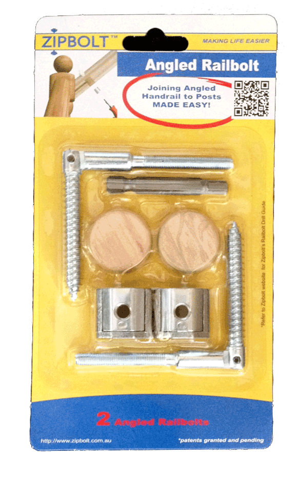 1 Blister Pack with Wood Plugs Zipbolt 11.560 Angled Rail Bolt