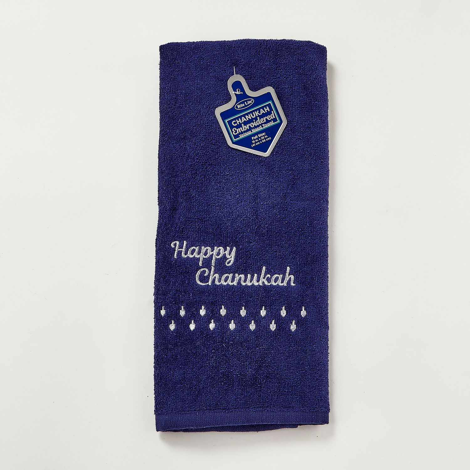 Håndkle til hanukkah med sølvbroderier