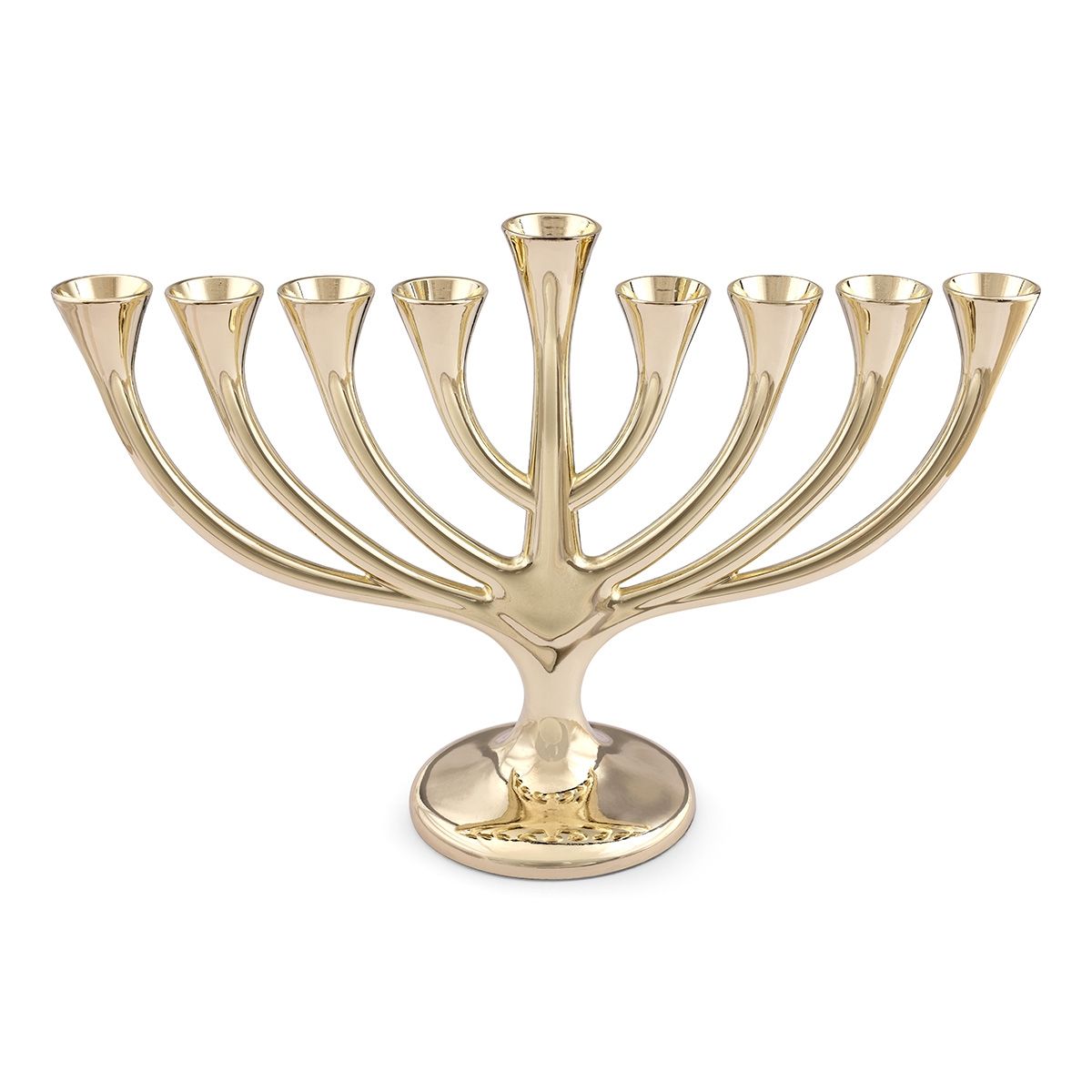 Hanukkia i forgylt metall