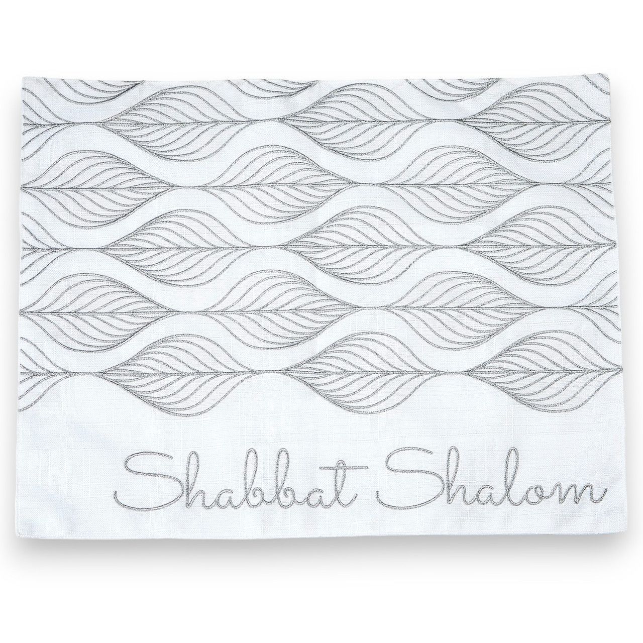 Challe cover med sølvbroderier "shabbat shalom"