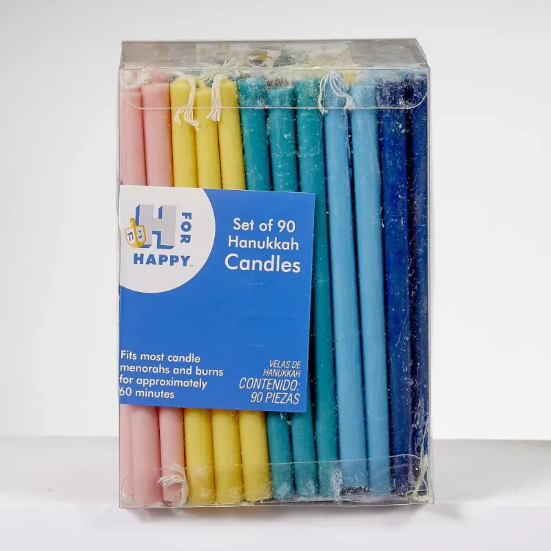 Hanukka lys i div farger, stor pakke