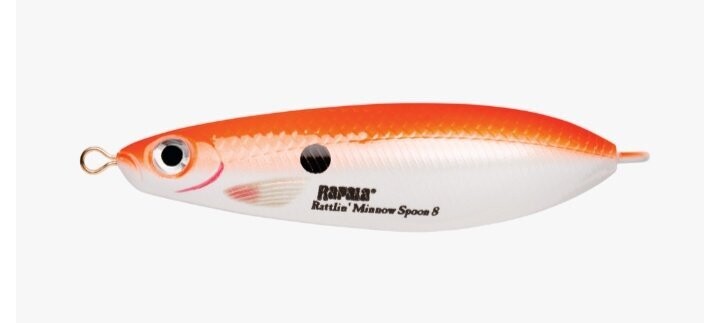 Rapala RATTLIN' MINNOW SPOON 8cm/16gr, Colour: Fluorescent Red Pearl FRP