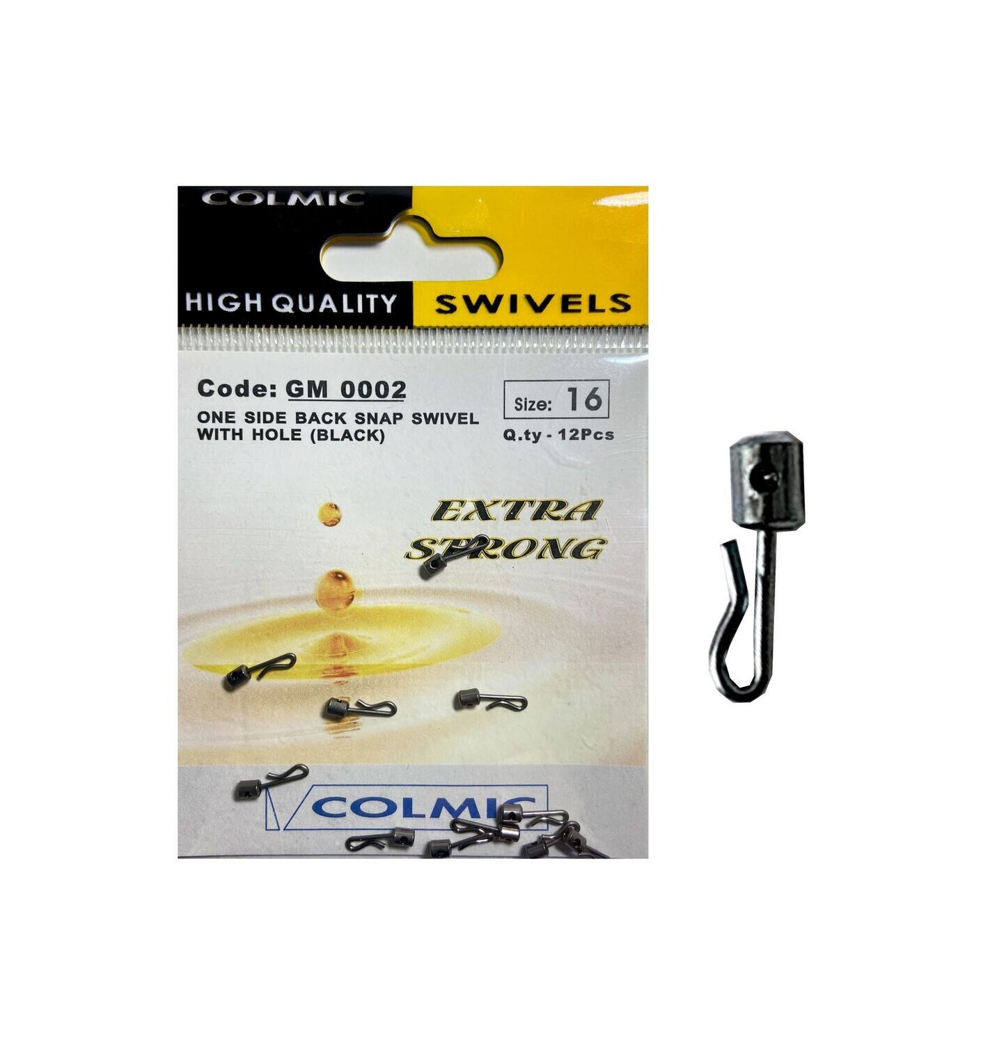 One side back snap swivel with hole gun smoke GM 0002
