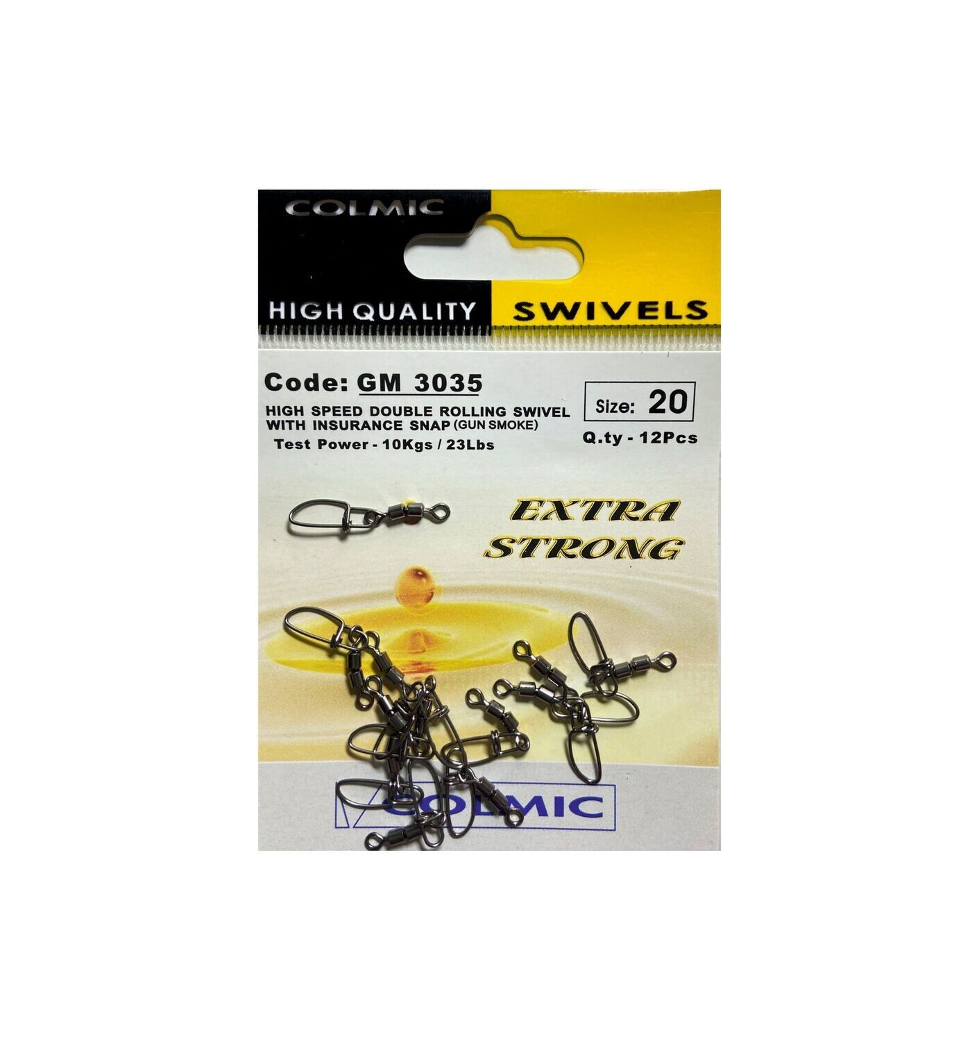 High Speed Double Rolling swivel with Insurance snap GM 3035