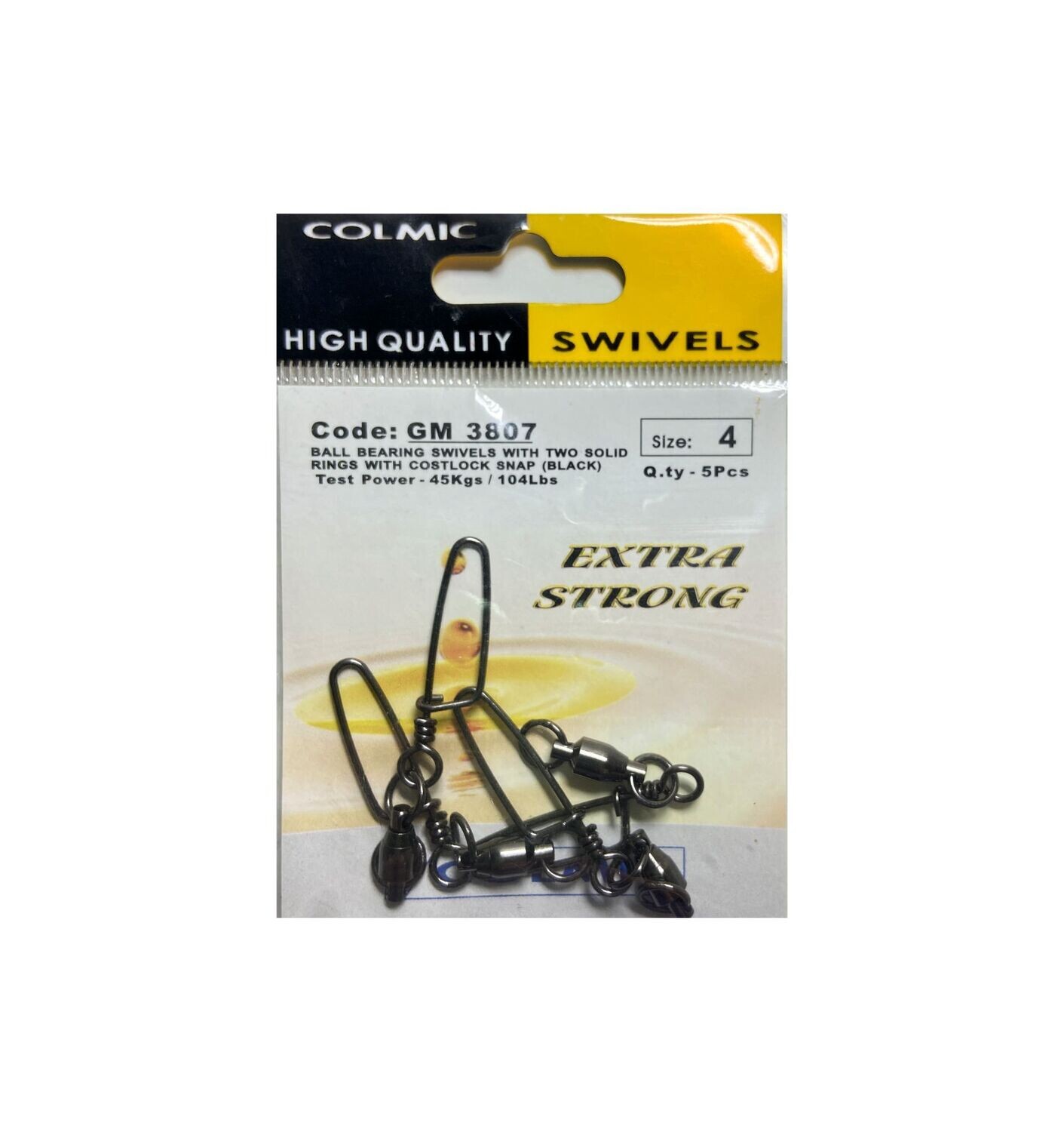 Ball bearing swivels with two solid rings with costlock snap GM 3807