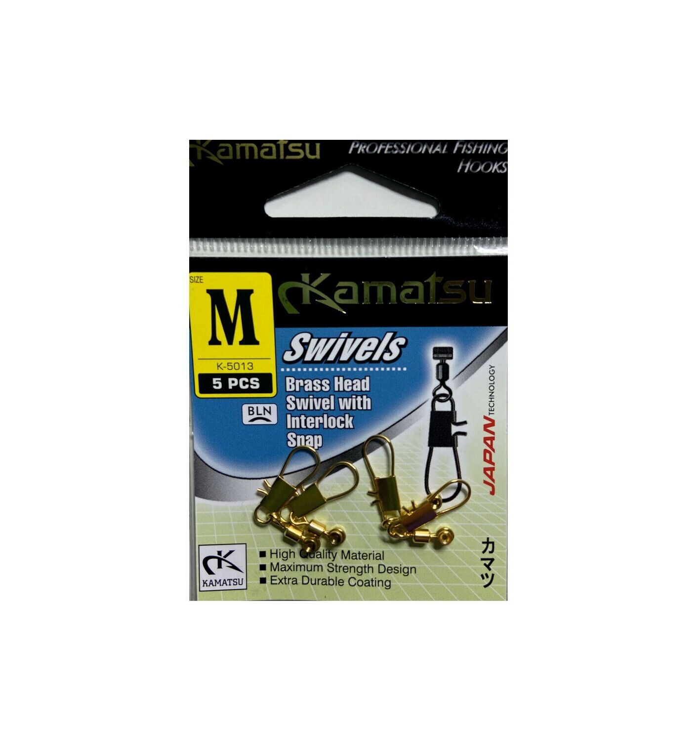 Kamatsu Brass head swivel with interlock snap K-5013
