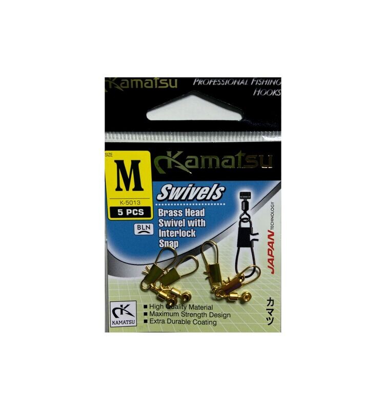 Kamatsu Brass head swivel with interlock snap K-5013