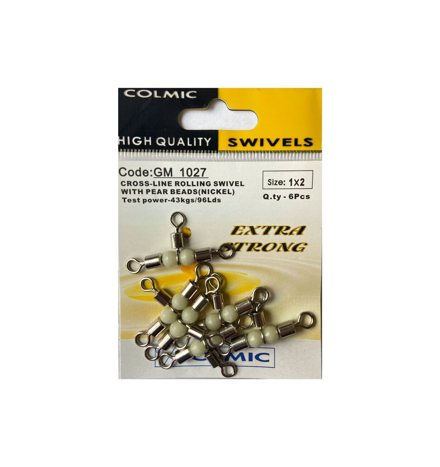 Cross line rolling swivel with pear beads GM 1027