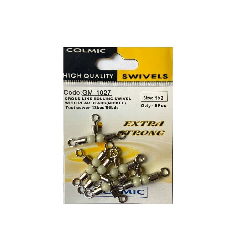 Cross line rolling swivel with pear beads GM 1027