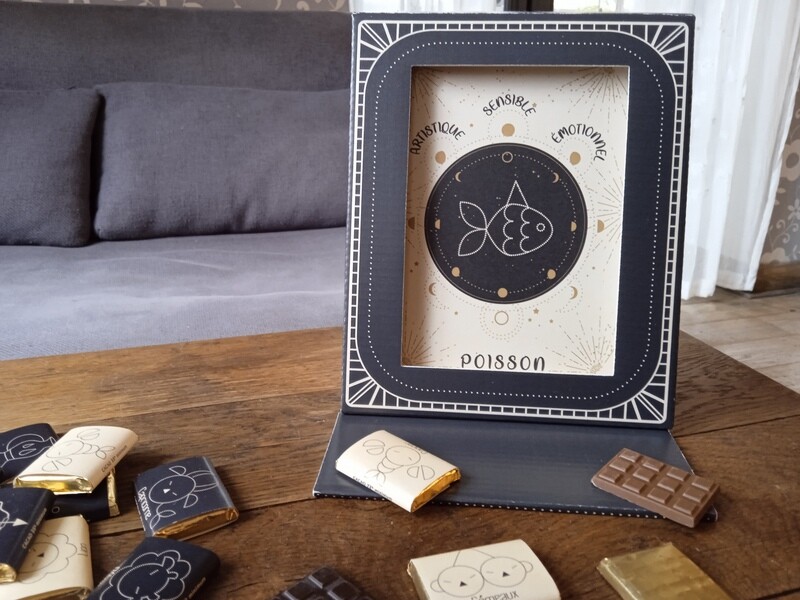 Chocolat signe astrologique - Packaging original cadre photo