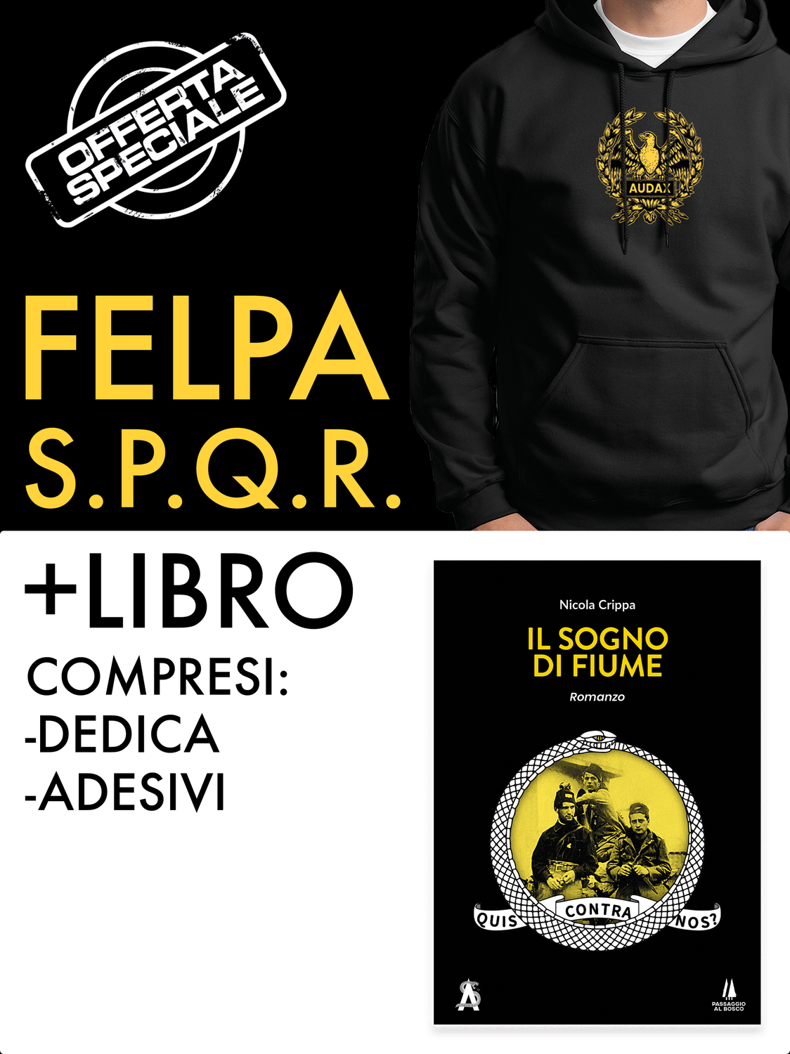 Pacchetto:  Felpa S.P.Q.R. + Libro