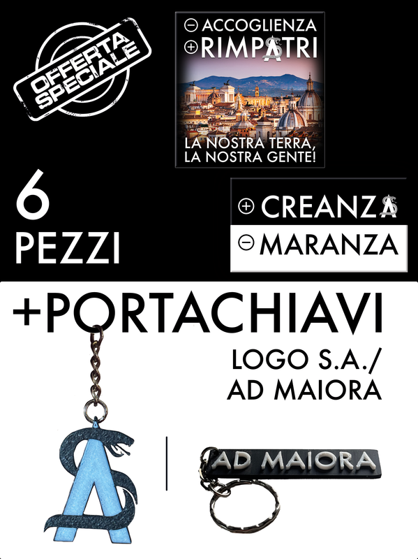 Pacchetto: 6 adesivi + portachiavi