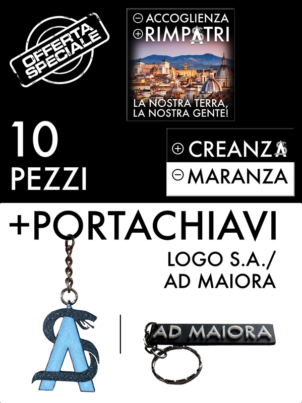 Pacchetto: 10 adesivi + portachiavi