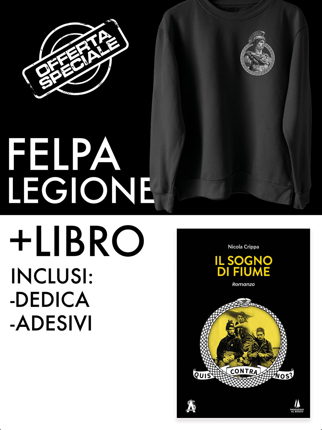 Paccetto: Felpa Legione + Libro