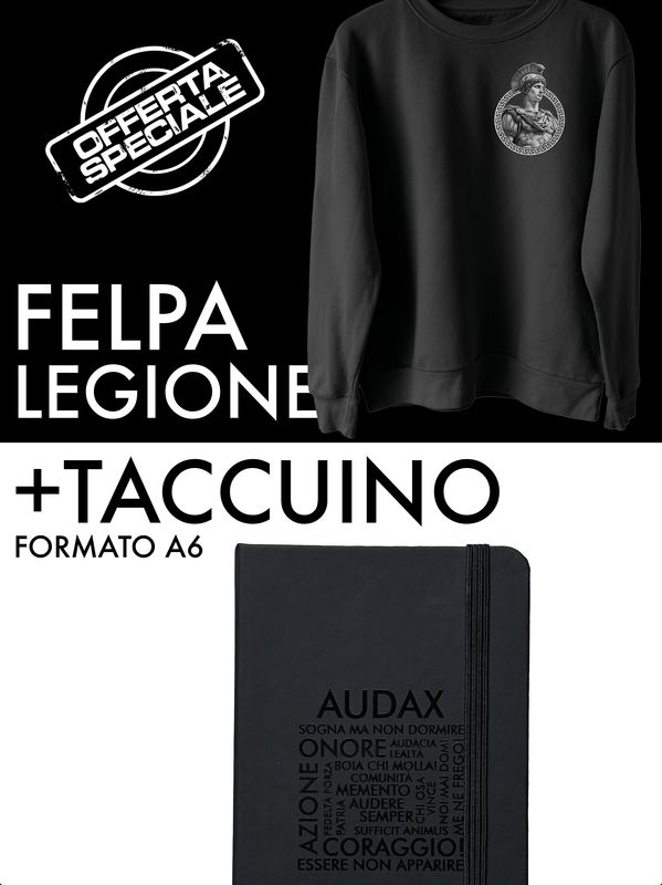 Paccetto: Felpa Legione + Taccuino
