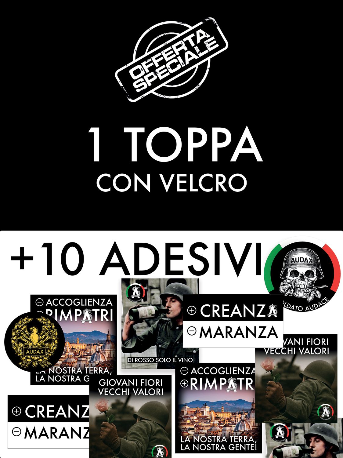 Pacchetto: 1 Toppa + Adesivi