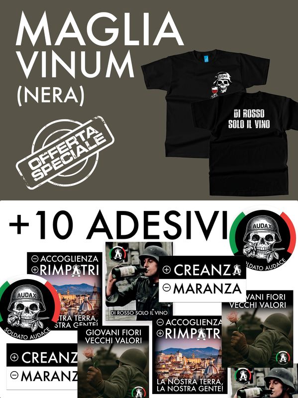 Pacchetto: adesivi e maglia Vinum (nera)