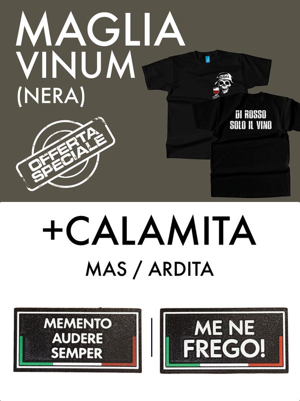 Pacchetto: calamita e maglia Vinum (nera)