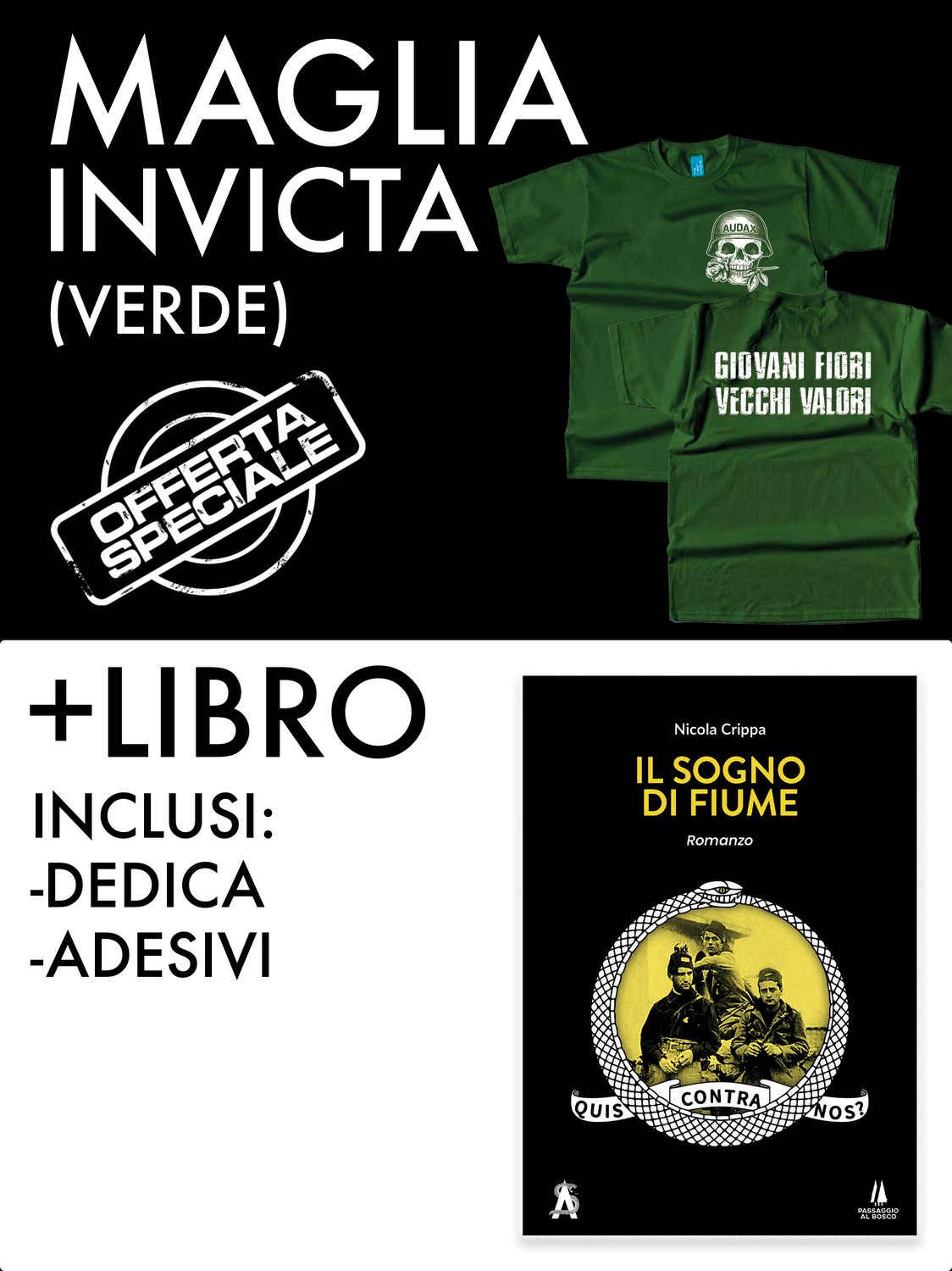 Pacchetto: libro e maglia Invicta (verde)