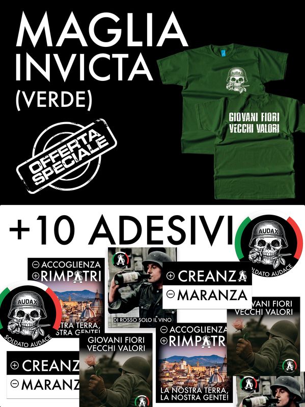 Pacchetto: adesivi e maglia Invicta (verde)