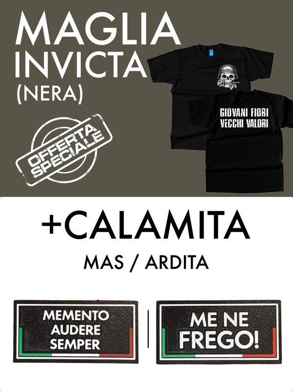 Pacchetto: calamita e maglia Invicta (nera)