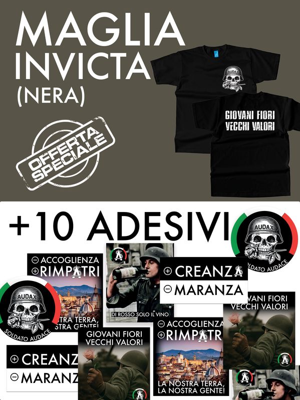 Pacchetto: adesivi e maglia Invicta (nera)