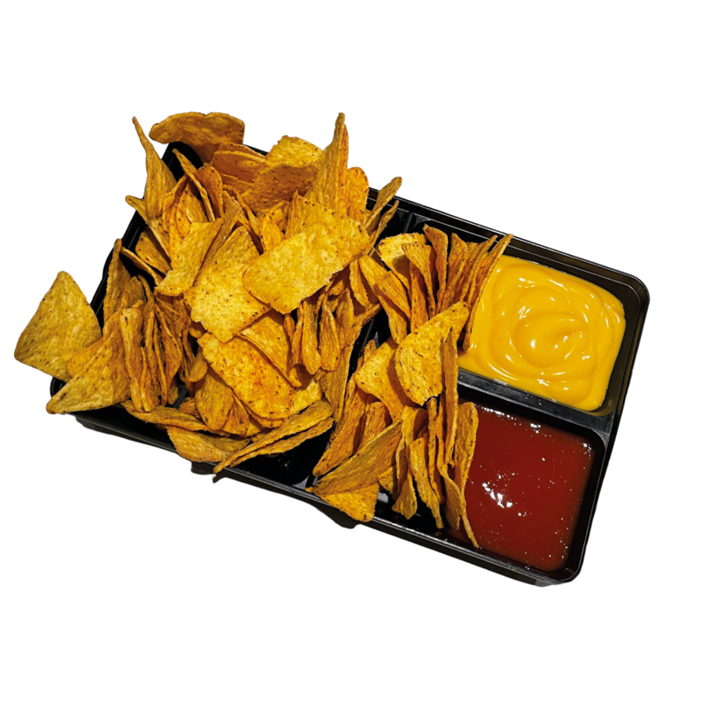 50x Nachoschale mit 2 Dipfach, schwarz 50x Nachoschale mit 2 Dipfach, schwarz