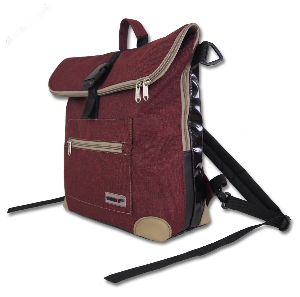 Gepäckträgertasche Radl-Ivy, die Große, PES/PVC-Plane-burgund-schwarz-sand