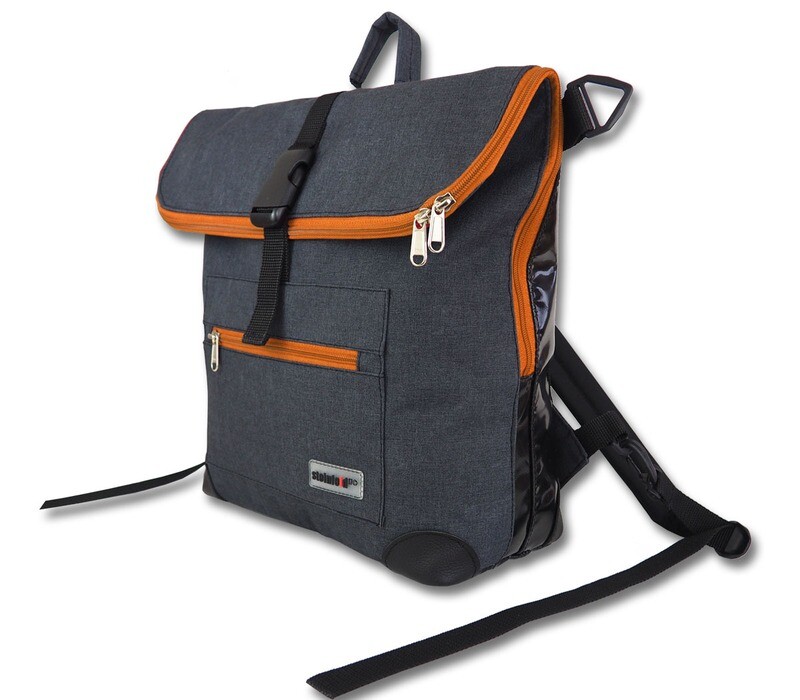 Gepäckträgerrucksack Radl-Ivy, PES/PVC-Plane, anthrazit-schwarz-orange