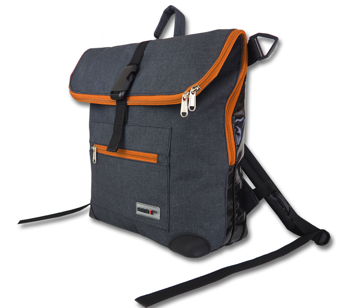 Gepäckträgertasche Radl-Ivy, die Kleine, PES/PVC-Plane-anthrazit-schwarz-orange