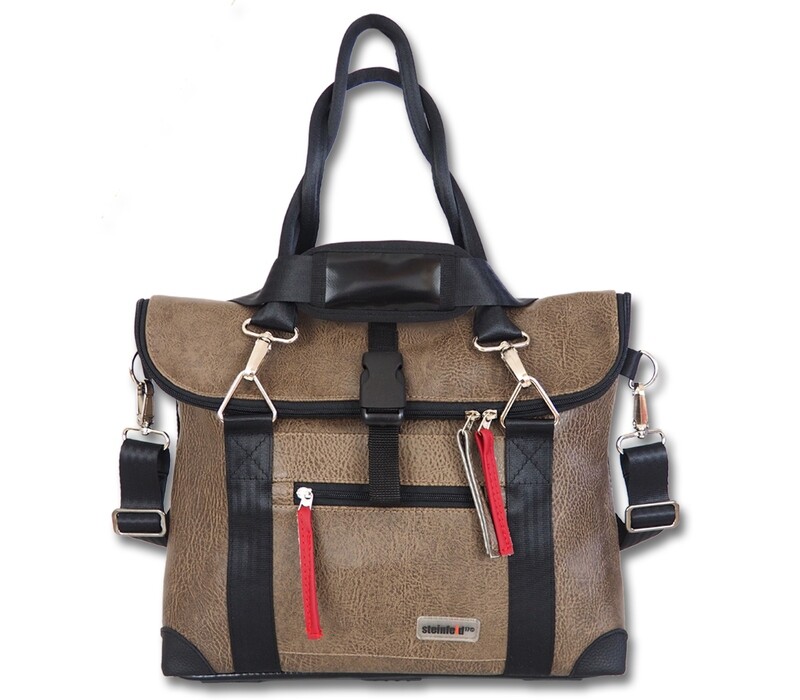 Gepäckträgertasche große Radl-Iris - KL/PVC-Plane-braun/schwarz