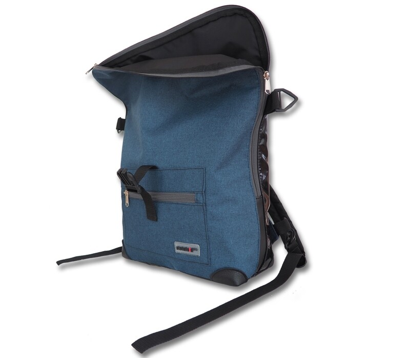Gepäckträgerrucksack Radl-Ivy, PES/PVC-Plane-jeansblau-schwarz
