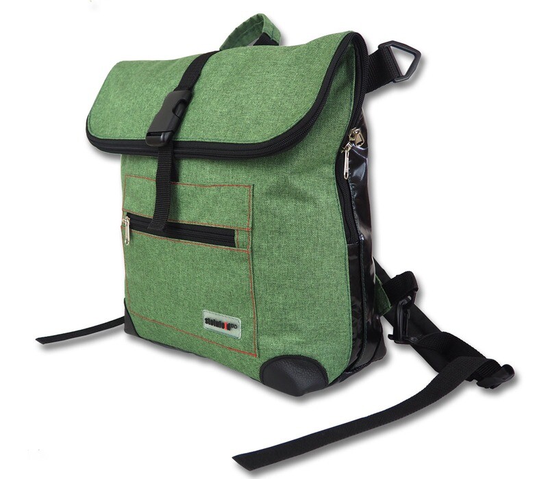 Gepäckträgerrucksack Radl-Ivy, PES/PVC-Plane, grün-schwarz
