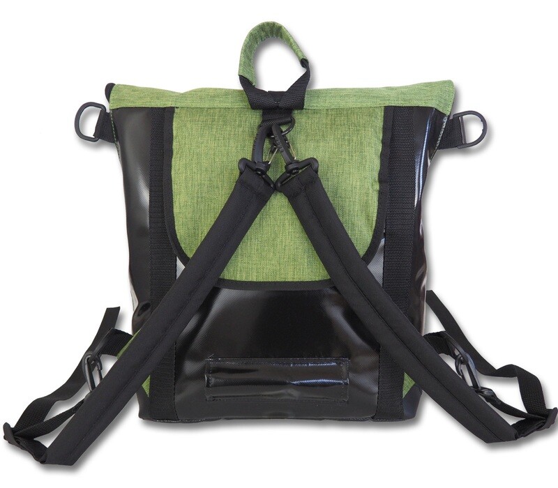 Gepäckträgerrucksack Radl-Ivy, PES/PVC-Plane, grün-schwarz