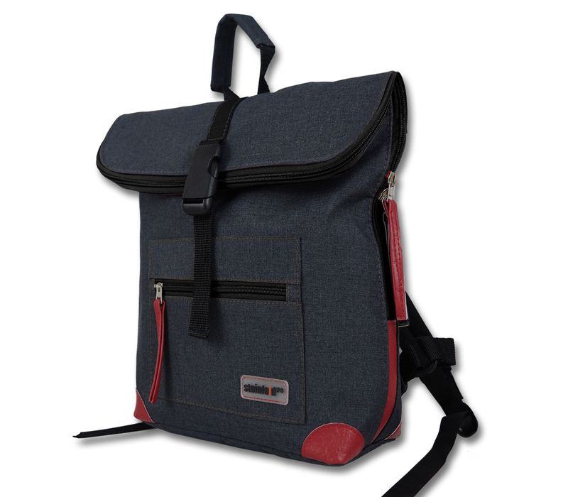 Rucksack Ivy, die Große, PES-dunkelanthrazit-rot