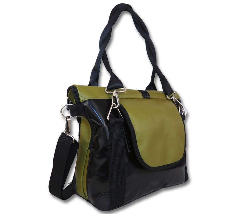 Gepäckträgertasche kleine Radl-Iris - KL/PVC-Plane-khakigrün/schwarz