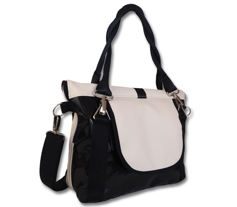 Gepäckträgertasche kleine Radl-Iris - KL/PVC-Plane-beige-schwarz