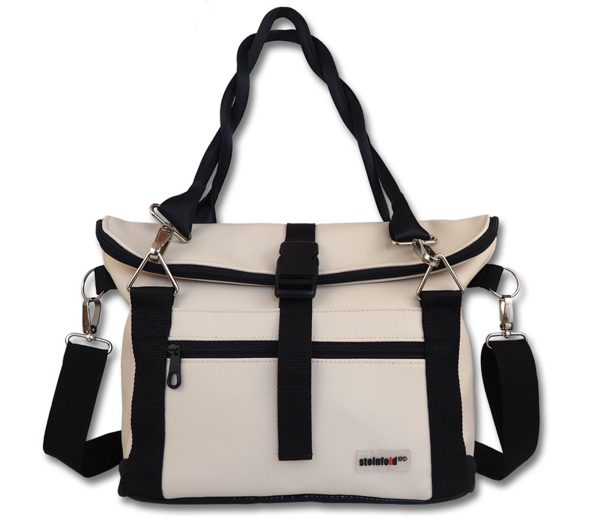 Gepäckträgertasche kleine Radl-Iris - KL/PVC-Plane-beige-schwarz