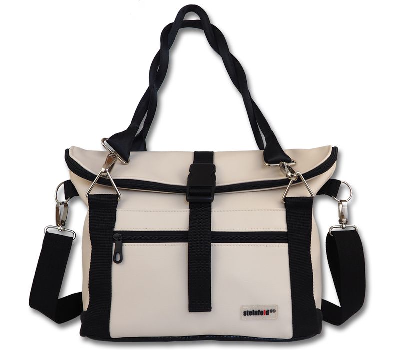 Gepäckträgertasche kleine Radl-Iris - KL/PVC-Plane-beige-schwarz