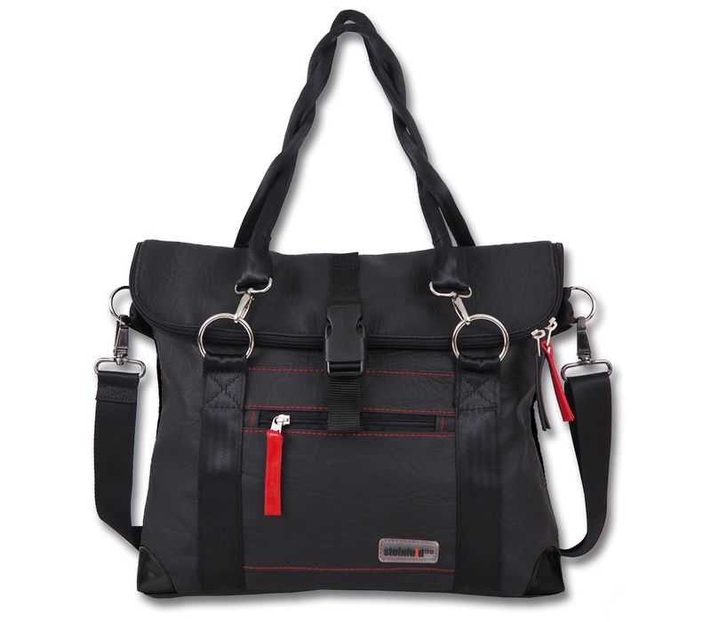 Gepäckträgertasche große Radl-Iris - KL/PVC-Plane-mattschwarz/schwarz