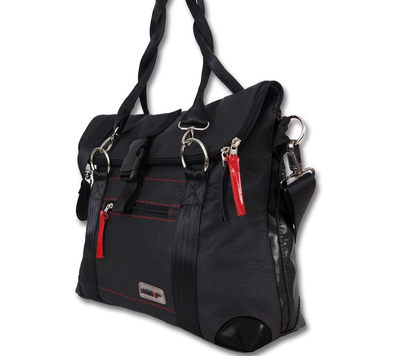 Gepäckträgertasche große Radl-Iris - KL/PVC-Plane-mattschwarz/schwarz